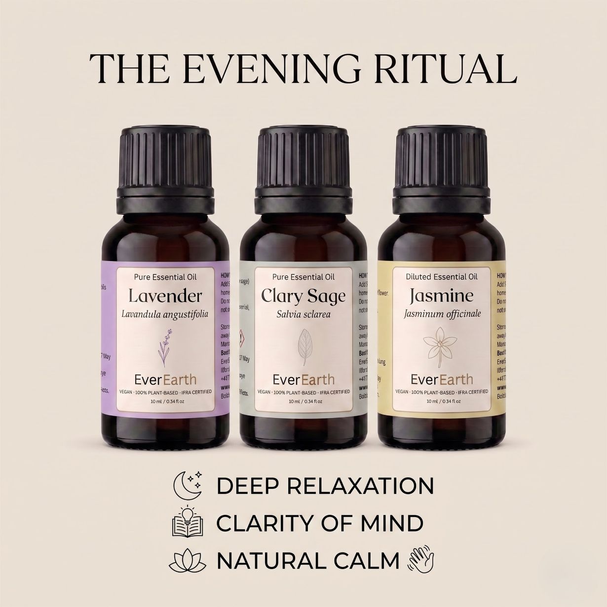EverEarth Sleep and Unwind Trio essential oil gift set, 3 × 10ml