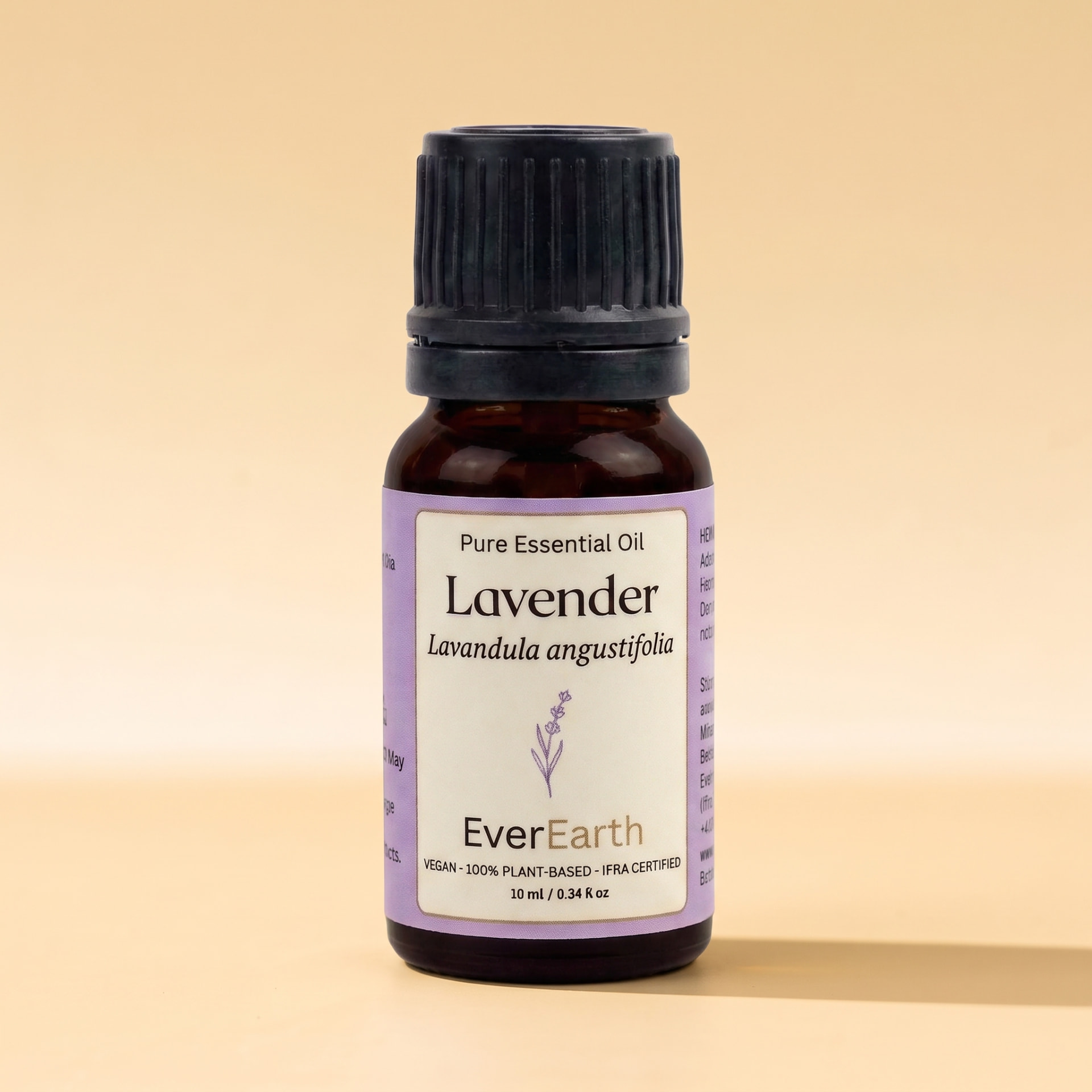 EverEarth Lavender essential oil 10ml black glass bottle