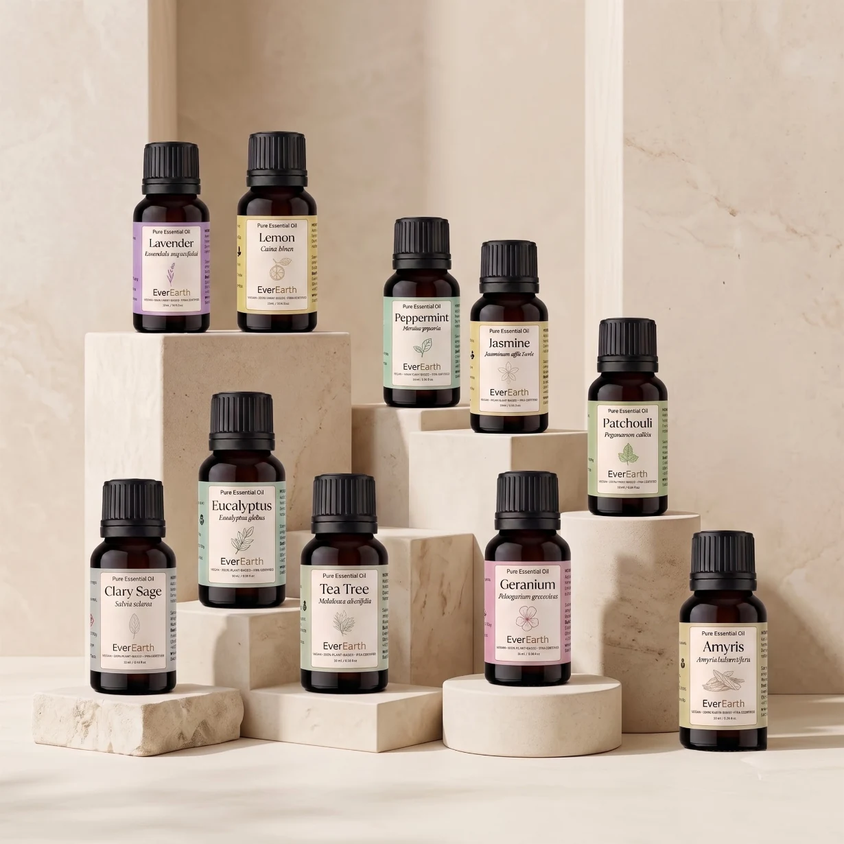 EverEarth The Complete Collection essential oil gift set, 12 × 10ml