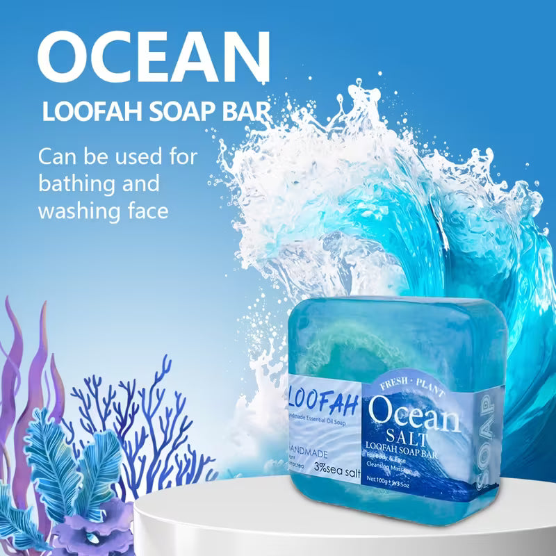 EverEeart Ocean Scented Handmade Loofah Body Soap Bar